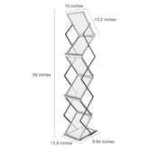 Acrylic A4 Brochure Stand Zigzag Aluminium Folding Brochures / Pamphlets A4 Display Holders Rack Stand